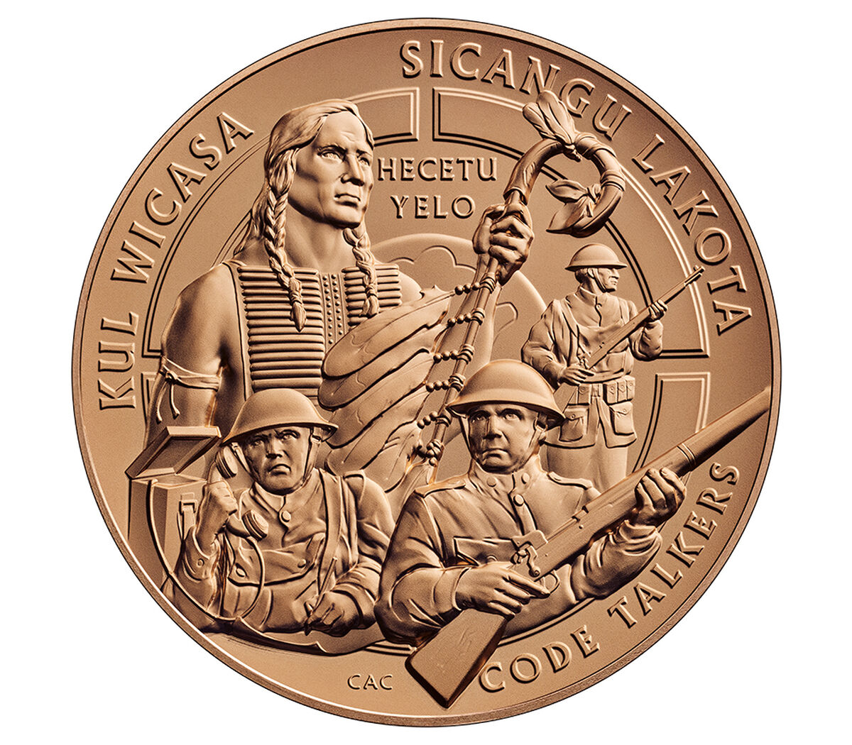 Lower Brule Sioux Tribe Code Talkers Bronze Medal image number 1.0